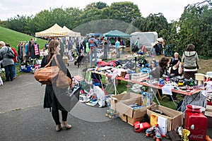 View of flea market in Bonn