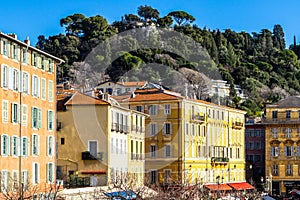 View of the flea market of Cours Saleya in Nice, Southern France