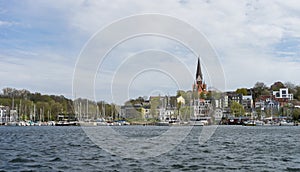 View of the Flensburg harbor and the Sankt JÃ¼rgen photo