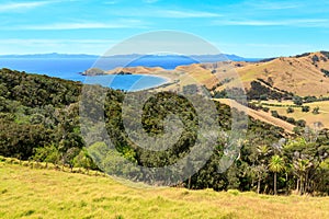 View of Fletcher Bay on the Coromandel Peninsula, New Zealand NZ