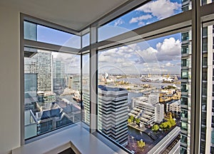 View through floor to ceiling window