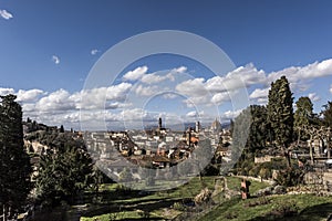 View of Florence City with dome of Florence Cathedral in view