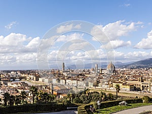 View of Florence City with dome of Florence Cathedral in view