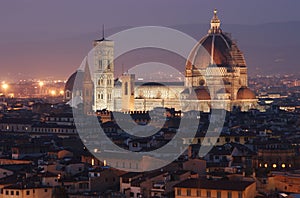 View on Florence Duomo at dusk photo