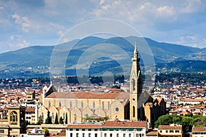 View of Florence and Pazzi Chapel, Italy photo