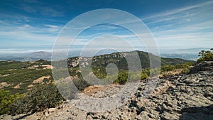 View of Foggy Cities from the Summit of Sandstone Peak, Santa Monica Mountains National Recreation Area, California photo