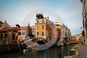 View of Fondamenta Briati bridge in Venice, Italy photo