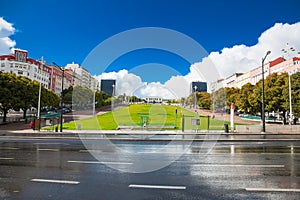 View from Fonte Luminosa on Alameda Park, Lisbon, Portugal