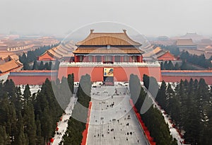 A view of the Forbidden City in China