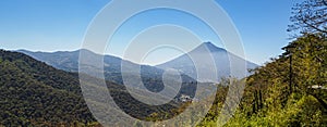 View form Volcan de Agua and surrounding mountains near Antigua Guatemala, Guatemala. photo