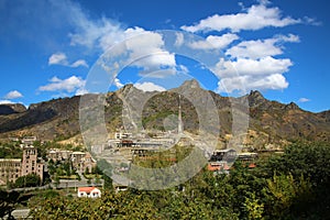 View of the former Alaverdi copper smelter in Armenia