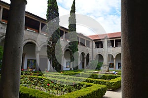 View of former convent of Santa Clara 16th century now city hall in Guimaraes, North Region, Portugal