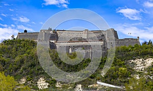 View of the fort of Gavi, province of Alessandria, Italy