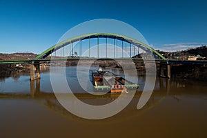 Fort Henry Arch Bridge - Interstate 70, US Routes 40 & 250 - Ohio River - Wheeling, West Virginia photo