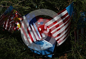 Patriotic christmas tree in fort Myers, Florida, usa