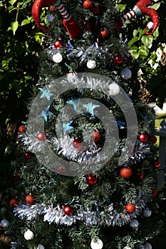 Patriotic christmas tree in fort Myers, Florida, usa