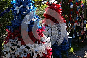 Patriotic christmas tree in fort Myers, Florida, usa