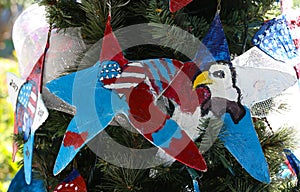 Patriotic christmas tree in fort Myers, Florida, usa