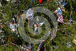 Patriotic christmas tree in fort Myers, Florida, usa