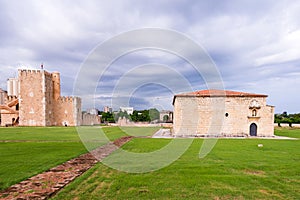 View on fort Ozama, Santo Domingo, Dominican Republic. Copy space for text.