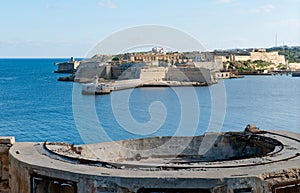 View from Fort St Elmo on to the Ricasoli Grand Harbour