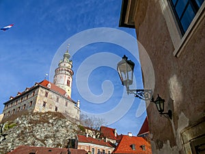 View at fort tower in  Cesky Krumlov