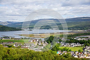 View of Fort William loch scenic view from high up