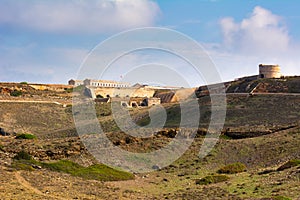 View of Fortaleza de La Mola, Menorca. Baleares, Spain