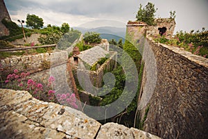 View of Forte Sperone (Sperone Fort) , important and better preserved structures of the fortifications of Genoa photo