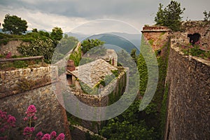 View of Forte Sperone (Sperone Fort) , important and better preserved structures of the fortifications of Genoa photo