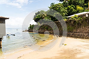 View of the fortification walls of Morro de Sao Paulo, in the city of Cairu, Brazil photo