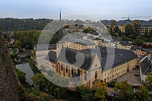 View of the fortified city, the capital of the Grand Duchy of Luxembourg, is the richest state in Europe. Old medieval city with