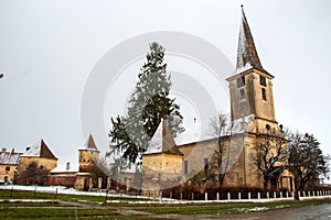 The fortified evangelical church from Nocrich Sibiu County  Romania photo