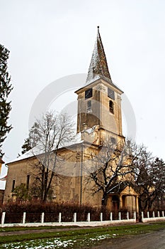 The fortified evangelical church from Nocrich Sibiu County  Romania photo