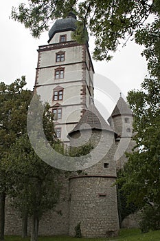 View of Fortress Marienberg tower and round towers on the external wall photo