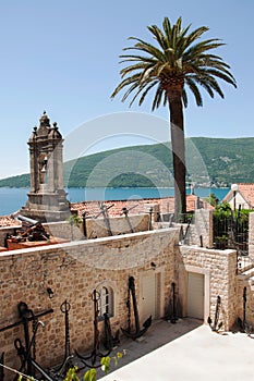 View from the fortress wall of the Forte Mare Fort on a summer day, Herceg Novi, Montenegro