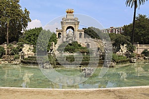 A view of Fountain of Parc de la Ciutadella, in Barcelona, Spain