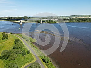 View of the Foyle bridge and the surroundings in Northern Ireland.