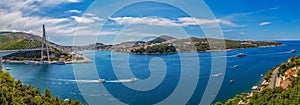 View of the Franjo Tudman Bridge and blue lagoon, Dubrovnik, Croatia