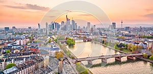 View of Frankfurt city skyline in Germany