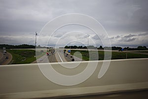 View of Freeways During a Cloudy Day, Indianapolis, Indiana