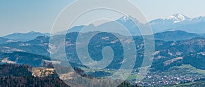 View fromMartacky vrch hill in Javorniky mountains in Slovakia