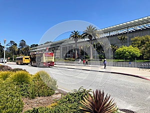 A view of the front of the California Academy of Sciences in San Francisco, California, United States