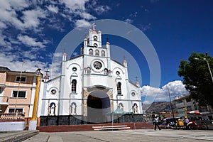 View of the front and steeple of the Iglesia del Senor de la Soledad church in Huaraz photo