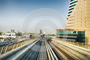 View frorm the Dubai metro car