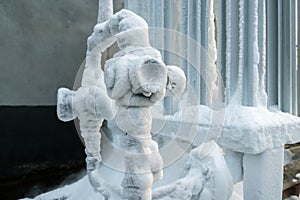 View of a frozen pipelines