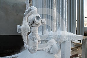 View of a frozen valves