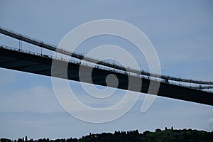 View of FSM bridge, Bosphorus and buildings