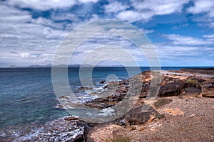 View of Fuerteventura from playa blanca