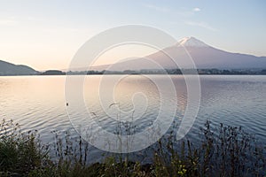 View of Fuji mountain from Kawaguchiko lake